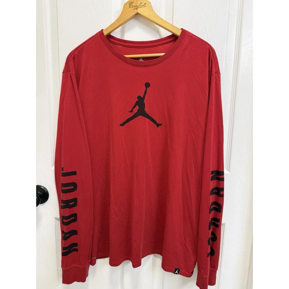 Nike Air Jordan Cloud Elephant Tee Shirt Mens 2XL Red Dri-Fit Jumpman Training